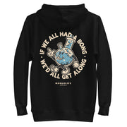 black hoodie with "If We All Had A Bong" design, vintage, weed (back)