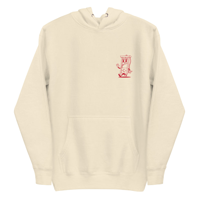 bone hoodie with "Modern Problems Require 18th Century Solutions" design, political (front)