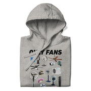 carbon grey hoodie with "Only Fans" design, funny, parody (front)