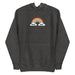 charcoal heather  hoodie with vibrant rainbow graphic and 'F*ck Off' text, expressing bold attitude.
