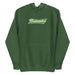 green hoodie with Budsmoker parody logo, combining beer and cannabis culture humor