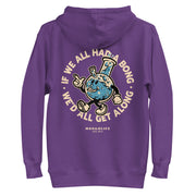 purple hoodie with "If We All Had A Bong" design, vintage, weed (back)