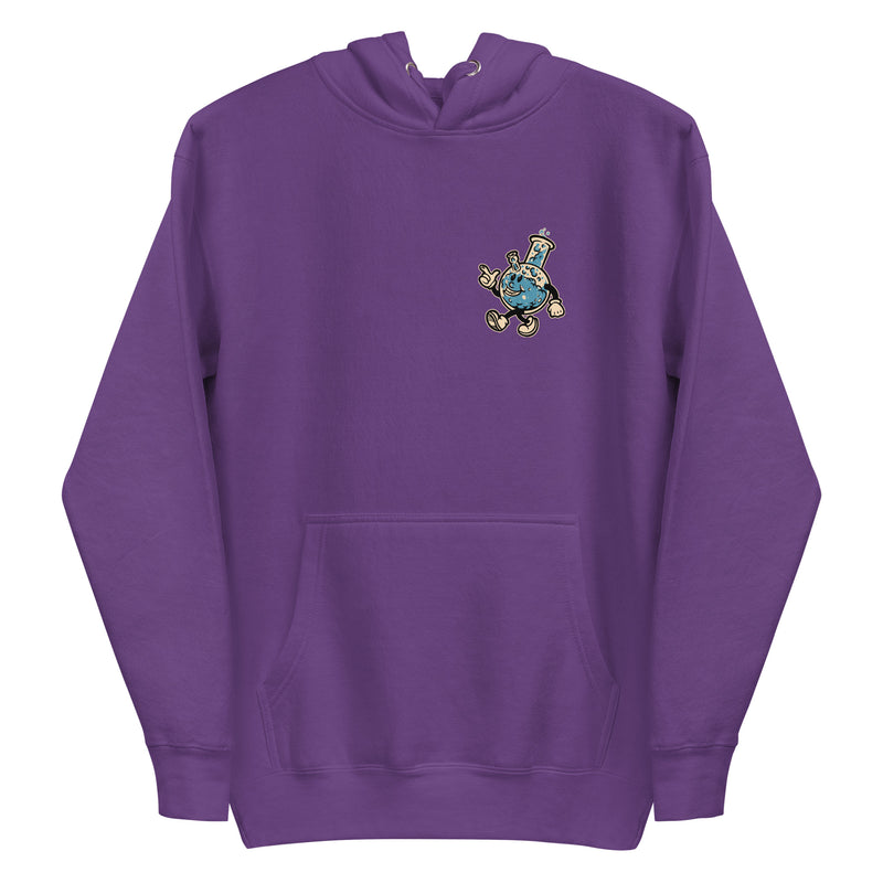 purple hoodie with "If We All Had A Bong" design, vintage, weed (front)