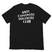 Black Anti-Capitalist Socialist Club T-shirt with a large, bold back print in white text.