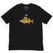 black fih fish meme t shirt with realistic perch funny brainrot shitpost tee