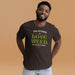 front of brown love weed or youre wrong t shirt cream and green lettering funny cannabis quote tee