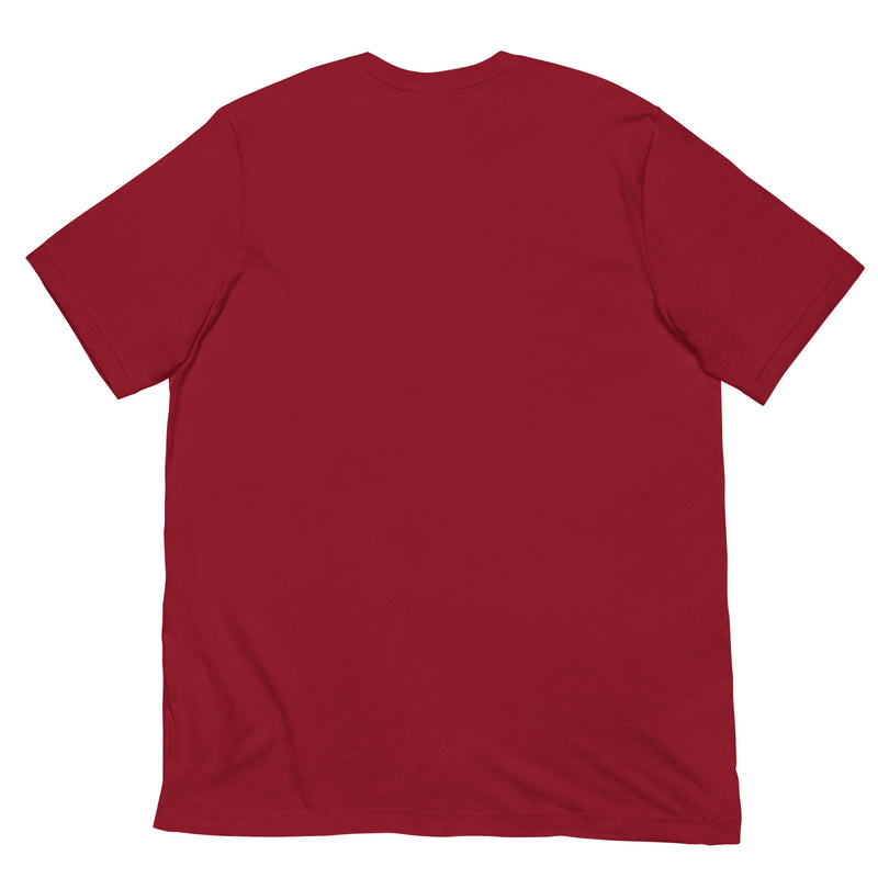 cardinal t-shirt with "God Loves You*" design, atheist, religion (back)