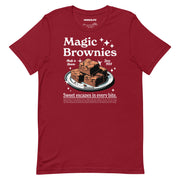 cardinal t-shirt with "Magic Brownies" design, weed (front)