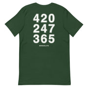 420 247 365 T-Shirt in black, with back print.