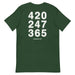 420 247 365 T-Shirt in black, with back print.