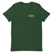 forest t-shirt with "Cultivate Compassion" design, weed (front)