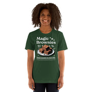 forest t-shirt with "Magic Brownies" design, weed (front)