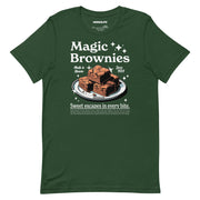 forest t-shirt with "Magic Brownies" design, weed (front)