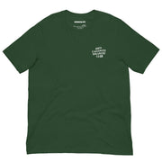 Forest green Anti-Capitalist Socialist Club T-shirt with a minimalist chest print in white text.