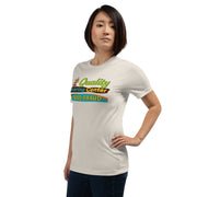 heather dust t-shirt with "Quality Learing Center" design (front)