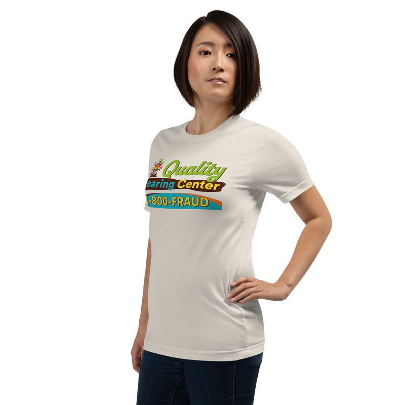 heather dust t-shirt with "Quality Learing Center" design (front)