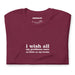 funny boobs quote t shirt maroon white retro serif text self deprecating humor shirt