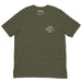 Military green T-shirt with a minimalist left chest print saying "In My FAFO Era" in colorful retro text and subtle star accents.