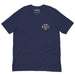 Navy T-shirt with a small left chest print reading "In My FAFO Era" in vibrant, retro-style colors with star details.