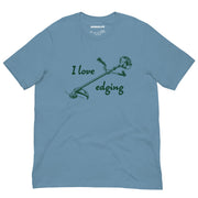 steel blue i love edging t shirt with string trimmer weed whacker funny lawn care dad joke tee
