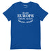 royal blue make europe great again t shirt with white laurel wreath print MEGA political tee