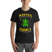 front of black sativa indica serenity prayer t shirt cannabis leaf goddess moon stars stoner tee