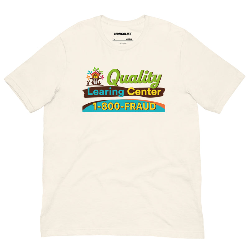 vintage white t-shirt with "Quality Learing Center" design (front)