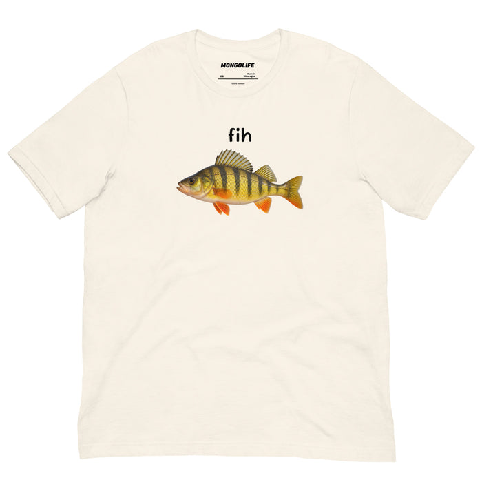 vintage white fih fish meme t shirt realistic perch funny cursed meme graphic tee