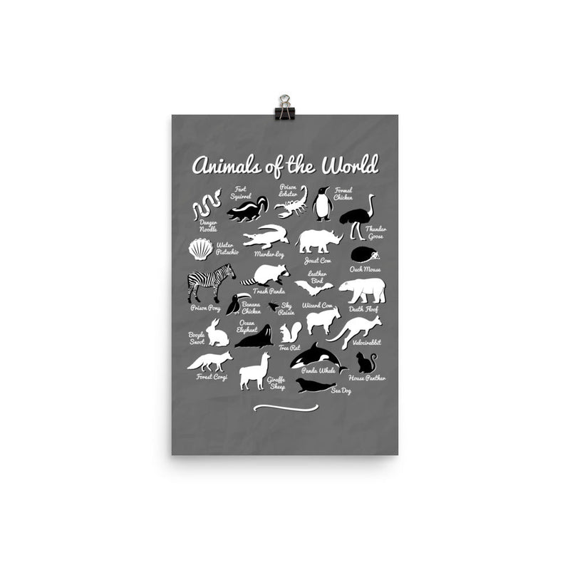 poster featuring "Animals of the World", animals, funny