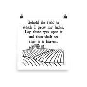 poster featuring "Behold The Field", funny