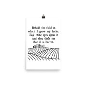 poster featuring "Behold The Field", funny