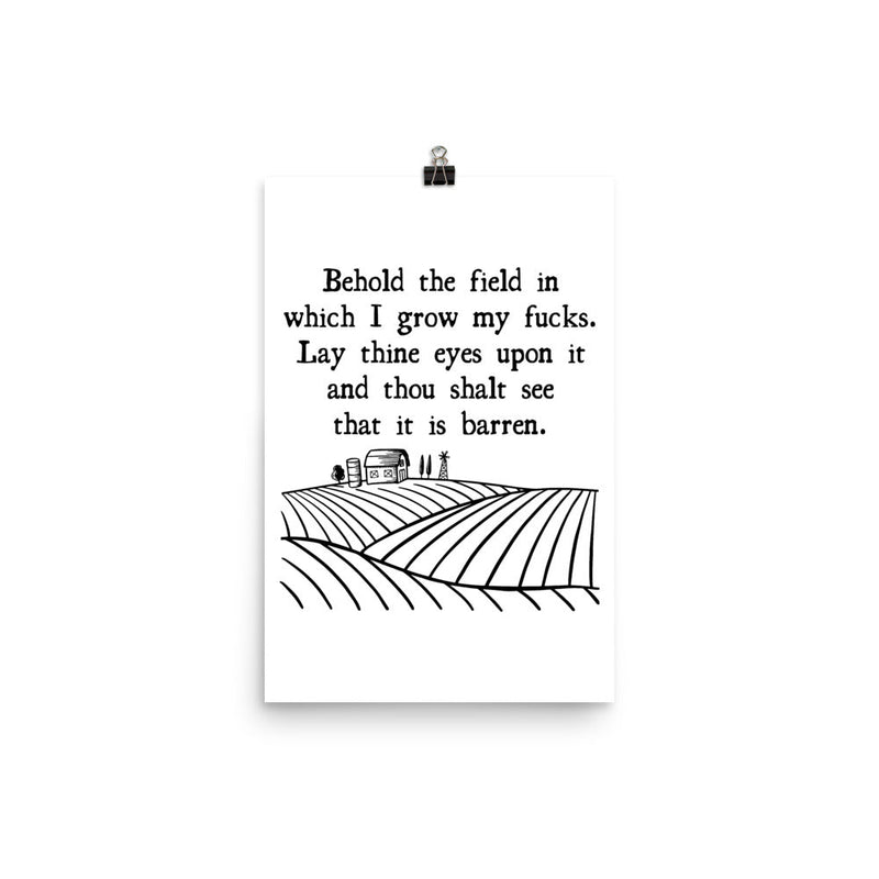 poster featuring "Behold The Field", funny