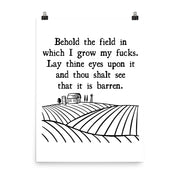 poster featuring "Behold The Field", funny