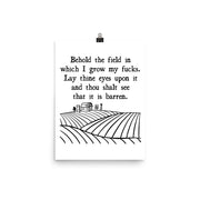 poster featuring "Behold The Field", funny