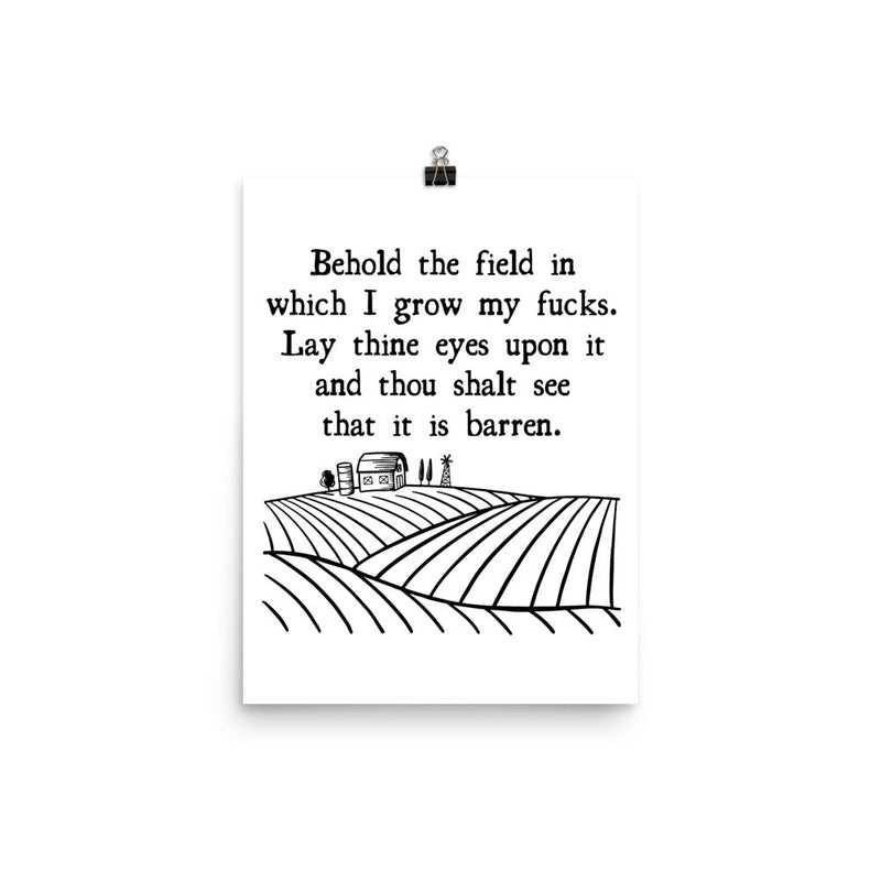poster featuring "Behold The Field", funny