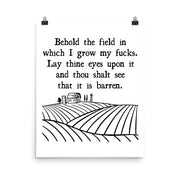 poster featuring "Behold The Field", funny