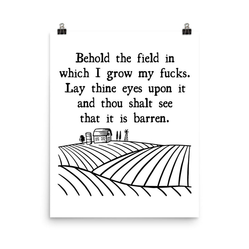 poster featuring "Behold The Field", funny