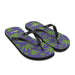 green cannabis leaf flip flops - purple and green colors