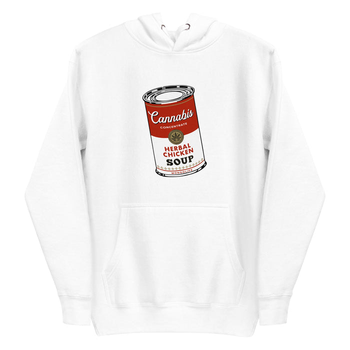 Cannabis Herbal Chicken Soup - Hoodie - White - Campbell's Parody