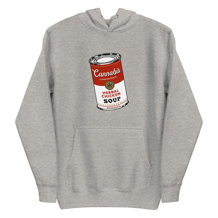 Cannabis Herbal Chicken Soup - Hoodie - Heather Gray - Campbell's Parody