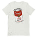 Cannabis Soup T-Shirt featuring a parody of Campbell's Soup in a herbal chicken concentrate design.