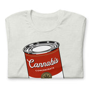 t-shirt with "Cannabis Soup" design, food, parody, weed