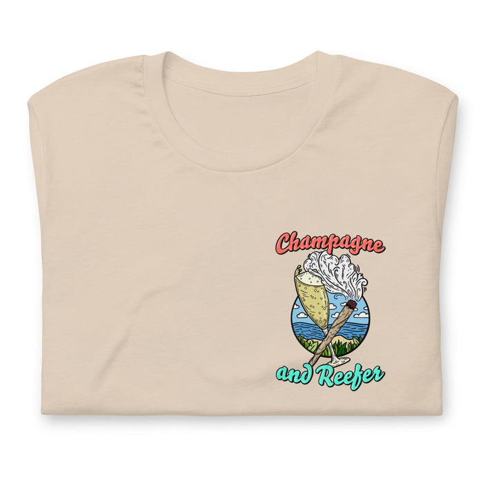 champagne and reefer - stoner t-shirt - soft cream