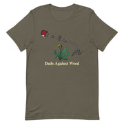 Dads Against Weed T-Shirt - Weed Whacker and Dandelions - Asphalt Color