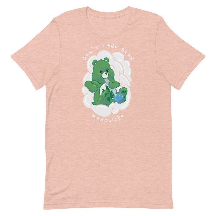 don't care bear - cannabis t-shirt - peach