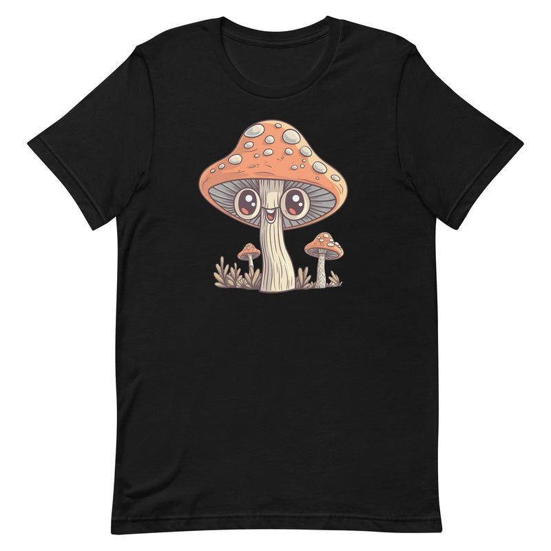 t-shirt with "Happy Mushroom" design, psychedelic