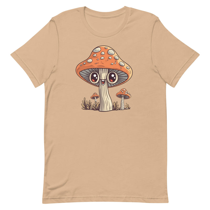 Happy Magic Mushroom T-Shirt, psychedelic vibes, amanita muscaria, fly agaric, cartoon print