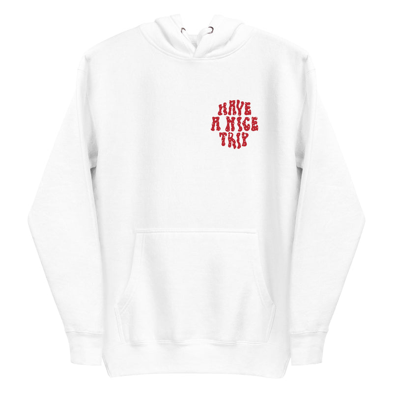 hoodie with "Have A Nice Trip Amanita" design, psychedelic, weed