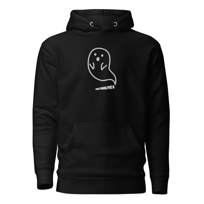 hoodie with "High Spirits" design, halloween, weed