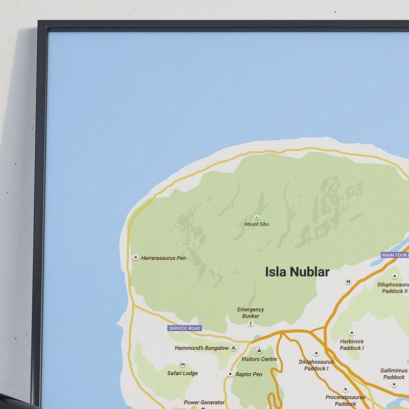 poster featuring "Isla Nublar", maps, movies and tv